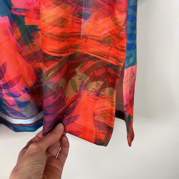 Soft Surroundings Breezy Bloom Tropical Tunic Women's Medium 3/4 Sleeve V-Neck - Picture 5 of 14